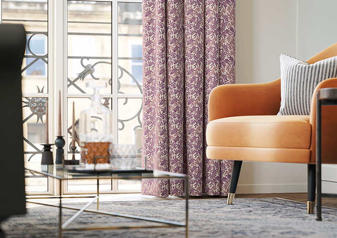 Leaf Vine, Claret - Made to Measure Curtains - Image 5